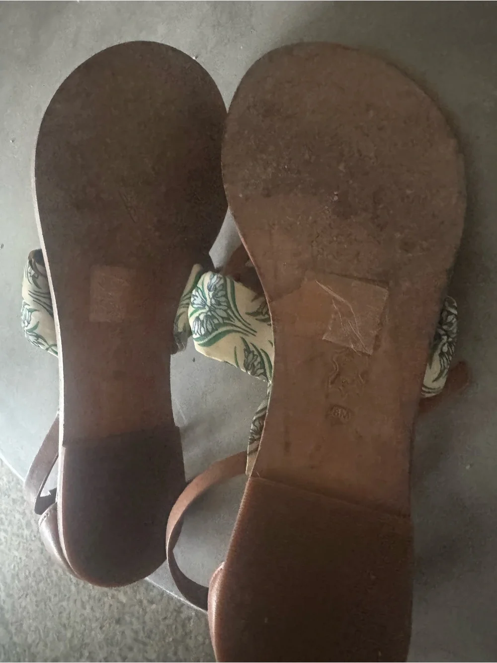 Tory Burch Brown Leather Sole with Embossed 'LEATHER SOLE' and 8M Marking